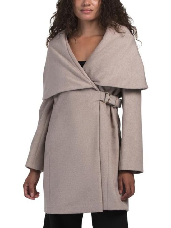 Via Spiga Jackets & Blazers - VIA SPIGA Wool Blend Hooded Belted Coat